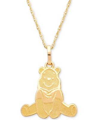 Disney - Children's Winnie the Pooh 15" Pendant Necklace in 14k Gold