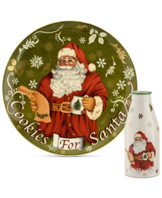 Spode - Christmas Tree Cookies for Santa Plate & Bottle