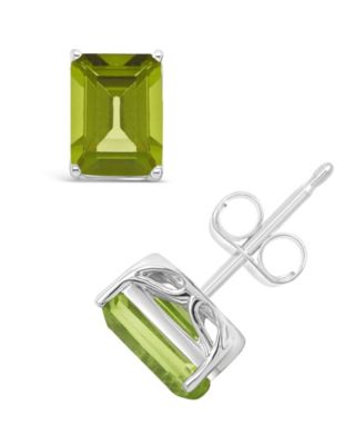 Macy's - Peridot (3-3/8 ct. t.w.) Stud Earrings in Sterling Silver