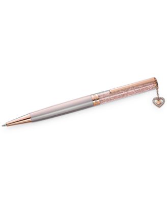 Swarovski - Rose Gold-Tone Pav&eacute; Heart Charm Crystalline Ballpoint Pen