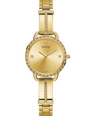 GUESS - Women's Gold-Tone Stainless Steel Semi-Bangle Bracelet Watch 30mm