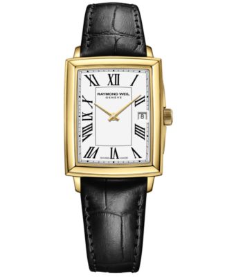 Raymond Weil - Women's Swiss Toccata Black Calf Leather Strap Watch 22.6x28.1mm