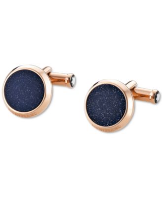 Montblanc - Meisterst&uuml;ck Rose Gold PVD & Blue Stone Cuff Links