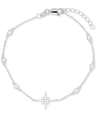 Macy's - Cubic Zirconia Starburst Chain Bracelet in Sterling Silver