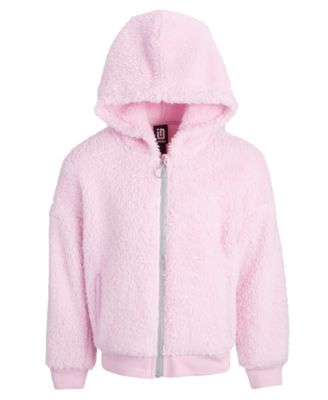ID Ideology - Toddler & Little Girls Solid Faux-Sherpa Hooded Jacket