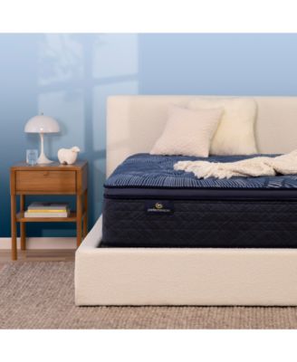 Serta - Perfect Sleeper Cobalt Calm 15" Plush Pillow Top Mattress Set-Twin XL
