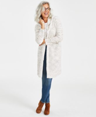 Style & Co - Women's Hooded Open-Front Duster Cardigan
