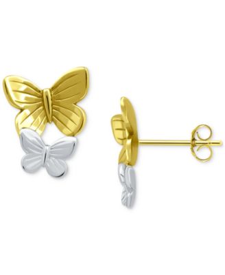 Giani Bernini - Double Butterfly Stud Earrings in Sterling Silver & 18k Gold-Plate