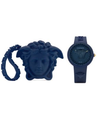 Versace - Women's Swiss Medusa Pop Blue Silicone Strap Watch 39mm Set