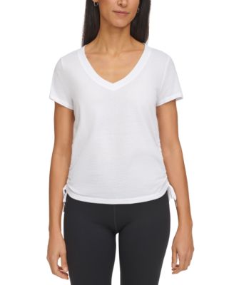 Calvin Klein - Women's Drawstring-Ruched Textured Top