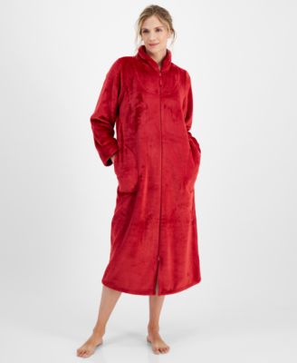 Charter Club - Women's Long Plush Zip-Front Robe