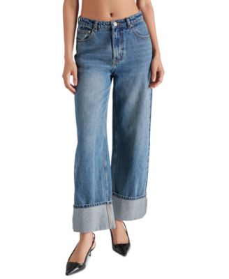Steve Madden - Women's Noeli Wide-Leg Cuffed Jeans
