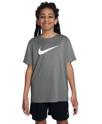 Nike - Big Kids' Legend Swoosh-Logo Crewneck Dri-FIT T-Shirt