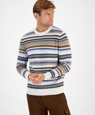 Club Room - Men's Stripe Merino Crewneck Sweater