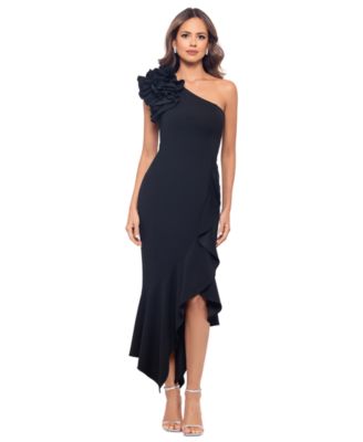 XSCAPE - Women's One-Shoulder Asymmetric Midi Dress