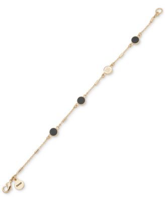 DKNY - Gold-Tone Logo Enamel-Disc Flex Bracelet