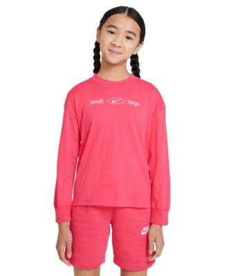 Nike - Big Girls Sportswear Cotton Long-Sleeve Boyfriend T-Shirt