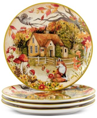 Certified International - Woodland Critters Dinner Plates, Set of 4