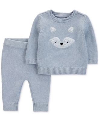 Carter's - Baby Boys Fox Cotton Sweater & Knit Joggers Set