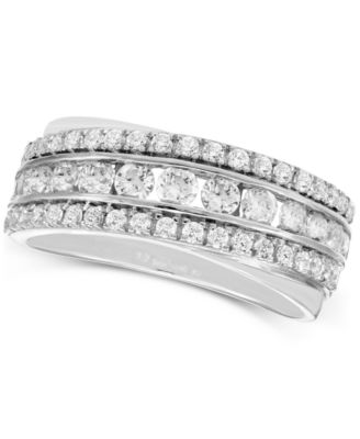 Macy's - Diamond Triple Row Diagonal Band (1 ct. t.w.) in 10k Gold