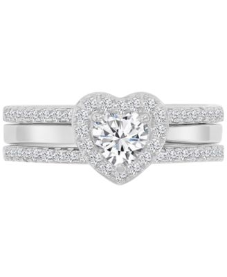 Macy's - Cubic Zirconia Sterling Silver Heart Ring