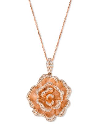 Le Vian - Nude Diamond™ Rose Adjustable 20" Pendant Necklace (1 ct. t.w.) in 14k Rose Gold
