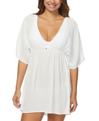 Raisins - Juniors' Island Plunge V-Neck Cover-Up Tunic
