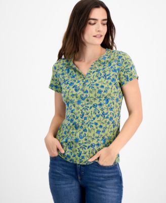 Style & Co - Women's Sunbleach Printed Henley T-Shirt