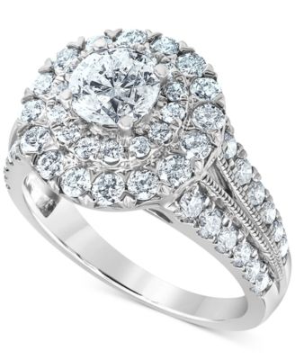 Macy's - Diamond Halo Cluster Ring (2-1/2 ct. t.w.) in 14k White Gold