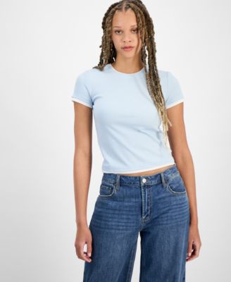 Hippie Rose - Juniors' Cropped Layered T-Shirt
