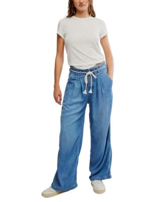 Free People - Women's Dakota Cinched-Waist Jeans
