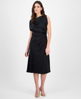 julia jordan - Women's Sleeveless Ruched-Side Cowl-Neck Dress