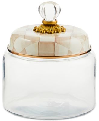 Mackenzie-Childs - Mocha Check Small Kitchen Canister
