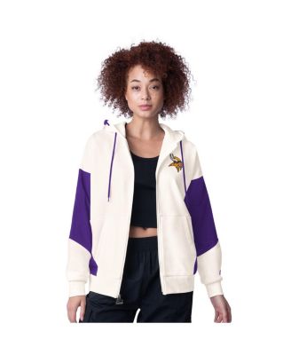 Starter - Women's White Minnesota Vikings Scrimmage Full-Zip Hoodie