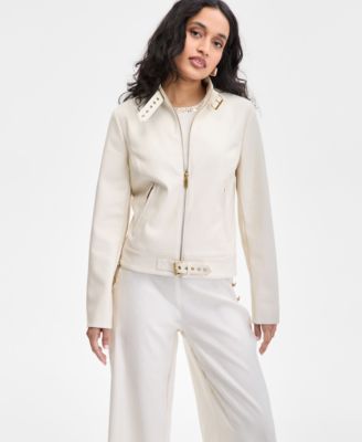 I.N.C. International Concepts - Women's Faux-Leather Moto Jacket