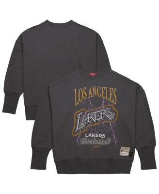 Mitchell & Ness - Women's Charcoal Los Angeles Lakers Hardwood Classics Lightweight Pullover Sweatshirt