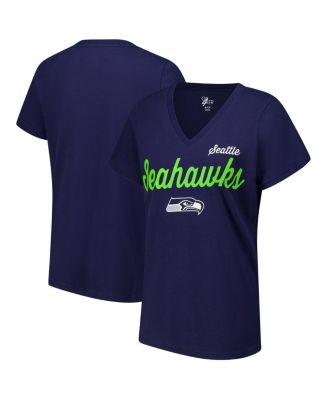 G-III 4Her by Carl Banks - Women's College Navy Seattle Seahawks Post Season V-Neck T-Shirt
