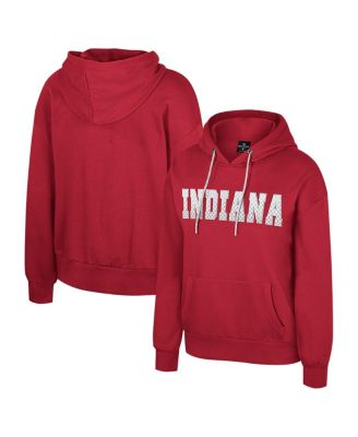 Colosseum - Women's Crimson Indiana Hoosiers Reflection Rhinestone Drawcord Pullover Hoodie