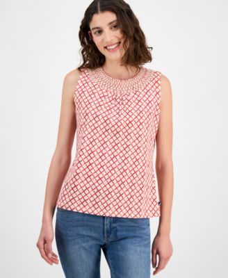 Nautica Jeans - Women's Smocked-Neck Tank Top
