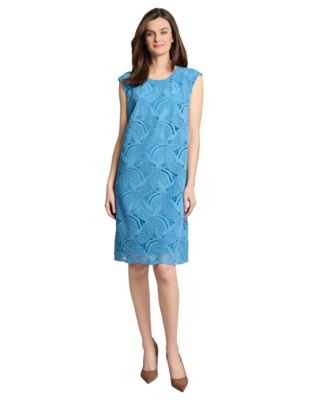 Jones New York - Women's Cap-Sleeve Lace Swing Dress