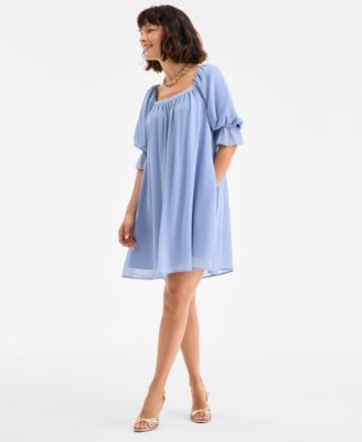 On 34th - Women's Square-Neck Georgette Mini Dress