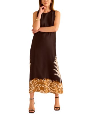 Vince Camuto - Women's Sleeveless Back-Slit A-Line Dress