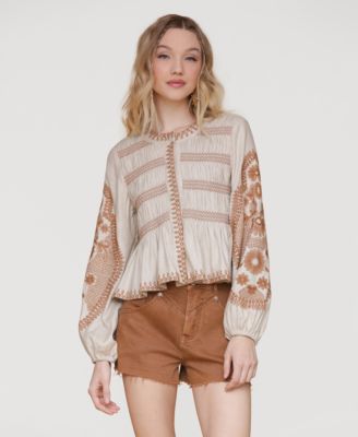 Avec Les Filles - Women's Peplum Blouse Jacket