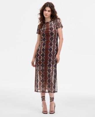 Steve Madden - Women's Nola Printed Round-Neck Dress