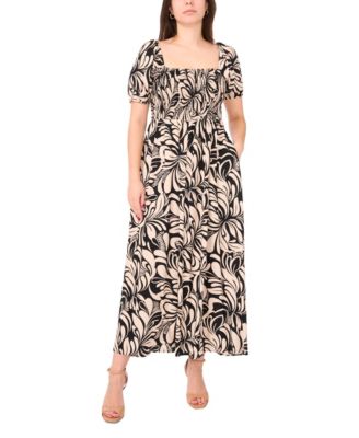 MSK - Petite Square-Neck Short-Sleeve Maxi Dress