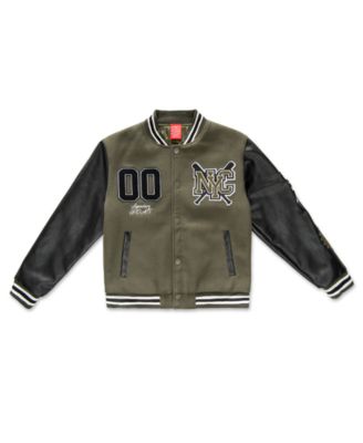 Ring of Fire - Big Boys Woolen Varsity Jacket with Polyurethane Sleeves and Patches