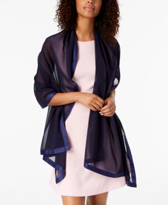 Calvin Klein - Satin Trim Chiffon Evening Wrap