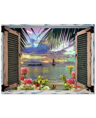 Trademark Global - Leo Kelly Tropical Window to Paradise III 24" x 32" Canvas Art Print