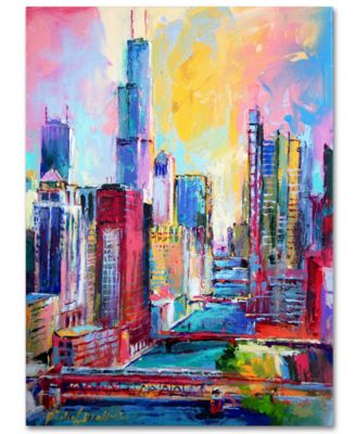 Trademark Global - Richard Wallich 'Chicago 3' 24" x 32" Canvas Art Print