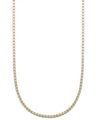 Macy's - 24k Gold over Sterling Silver Necklace, 24" Box Chain